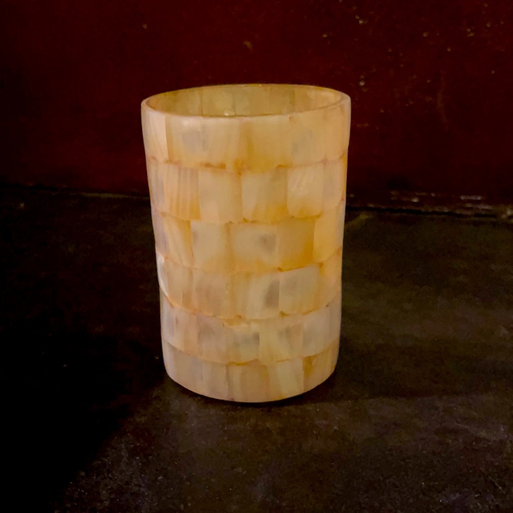Northern lights at home mother of pearl tea light glass mosaic candle holder